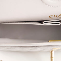 Chanel Small Caviar Double Classic Flap Dove Grey Microchipped