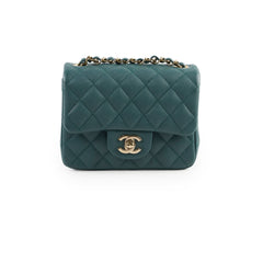 Chanel Caviar Mini Square Flap Turquoise Series 24