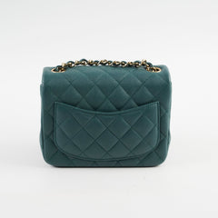 Chanel Caviar Mini Square Flap Turquoise Series 24