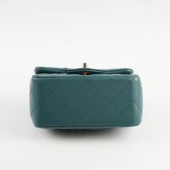 Chanel Caviar Mini Square Flap Turquoise Series 24