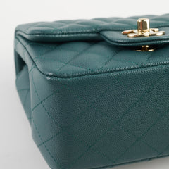 Chanel Caviar Mini Square Flap Turquoise Series 24