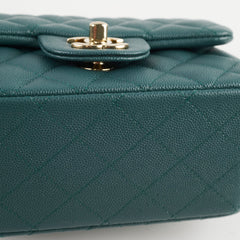 Chanel Caviar Mini Square Flap Turquoise Series 24