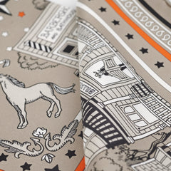 Hermes 55 Bandana Silk Scarf Beige