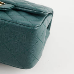 Chanel Caviar Mini Square Flap Turquoise Series 24