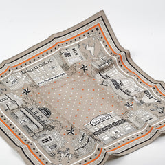 Hermes 55 Bandana Silk Scarf Beige