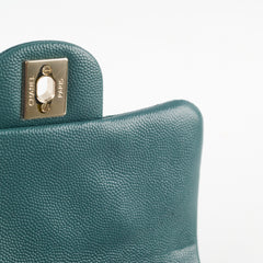 Chanel Caviar Mini Square Flap Turquoise Series 24