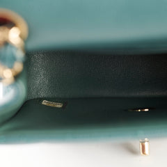 Chanel Caviar Mini Square Flap Turquoise Series 24