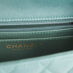 Chanel Caviar Mini Square Flap Turquoise Series 24