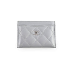 Chanel Cardholder Metalic Grey Microchip