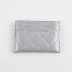 Chanel Cardholder Metalic Grey Microchip