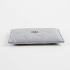 Chanel Cardholder Metalic Grey Microchip