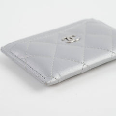 Chanel Cardholder Metalic Grey Microchip