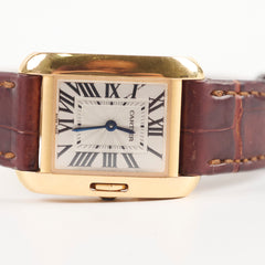 Cartier Tank Anglaise SM Gold with Leather Strap Watch - W5310027