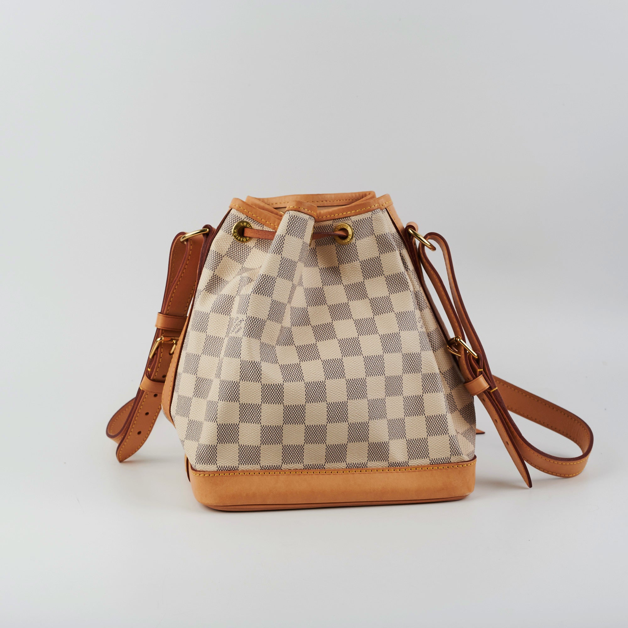 LOUIS VUITTON White Damier Azur Canvas Noe BB Handbag