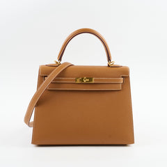 Hermes Kelly 25 Gold Epsom Z Stamp 2021