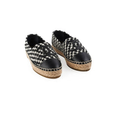 Chanel Tweed Sequin Espadrilles Size 36 Black