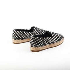 Chanel Tweed Sequin Espadrilles Size 36 Black