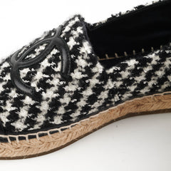 Chanel Tweed Sequin Espadrilles Size 36 Black