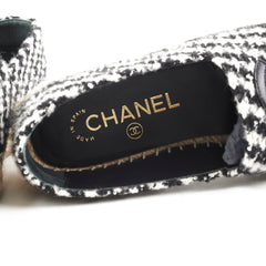 Chanel Tweed Sequin Espadrilles Size 36 Black