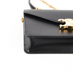 Celine Triomphe Black Wallet On Chain WOC