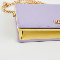 Gucci Marmont GG Wallet on Chain WOC Lilac/Yellow