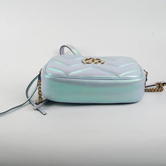 Gucci Marmont Camera Bag Iridescent Blue Small