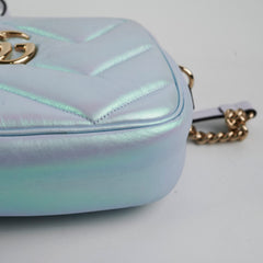 Gucci Marmont Camera Bag Iridescent Blue Small