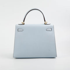 Hermes Kelly 25 Blue Brume GHW Epsom - Y Stamp