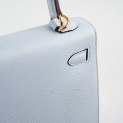 Hermes Kelly 25 Blue Brume GHW Epsom - Y Stamp