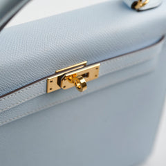 Hermes Kelly 25 Blue Brume GHW Epsom - Y Stamp