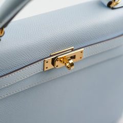 Hermes Kelly 25 Blue Brume GHW Epsom - Y Stamp