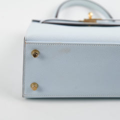 Hermes Kelly 25 Blue Brume GHW Epsom - Y Stamp