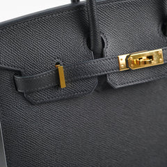 Hermes Birkin 25 Sellier Epsom Noir - U Stamp