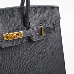 Hermes Birkin 25 Sellier Epsom Noir - U Stamp