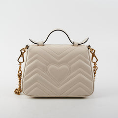 Gucci GG Marmont Mini Top Handle White