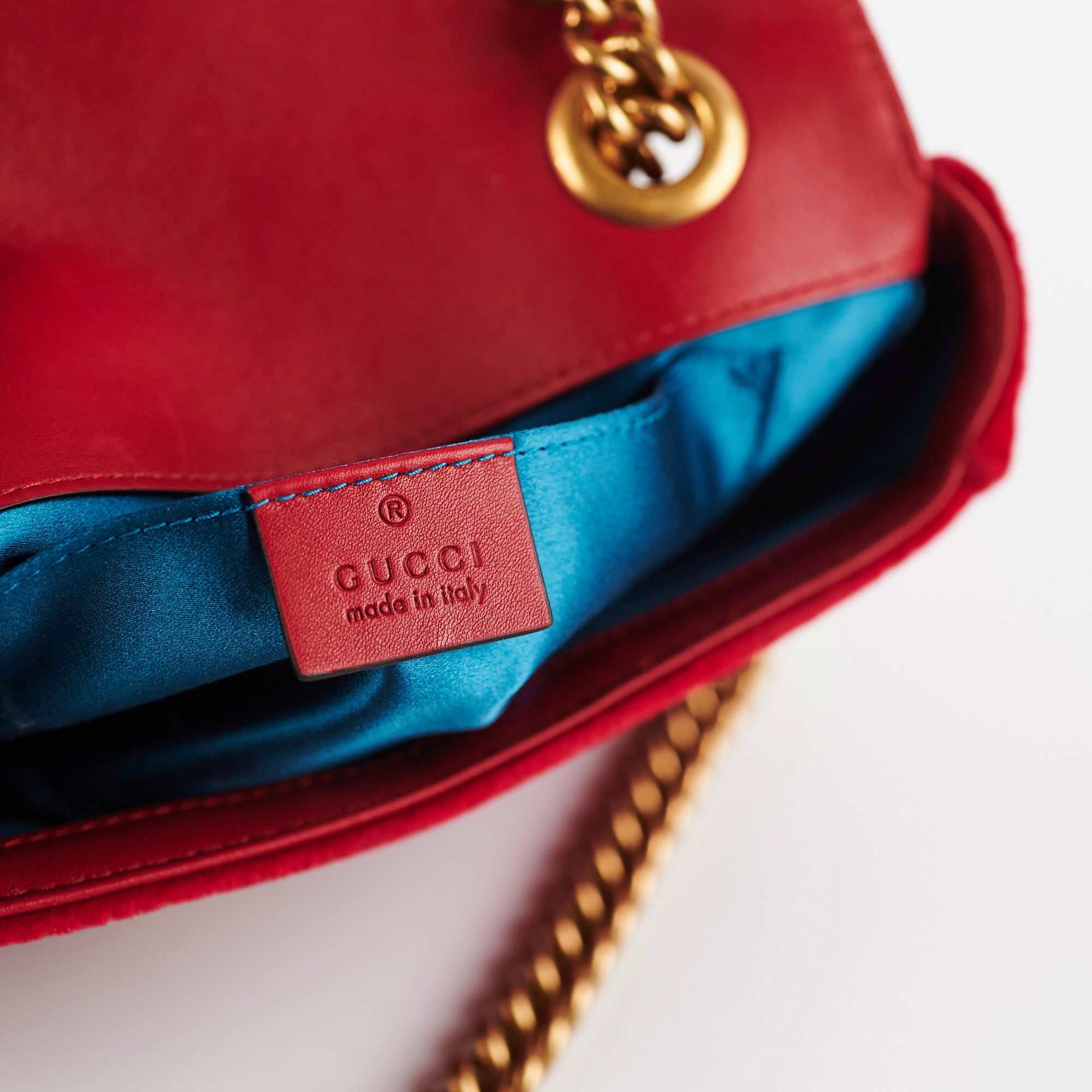 Gucci Mini Marmont Velvet Red THE PURSE AFFAIR