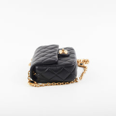 Chanel 23P Mini Square Bag Lambskin Black (Microchip)