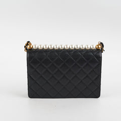 Chanel Pearl Flap Black