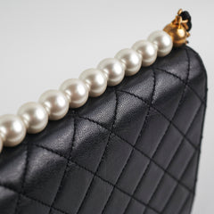 Chanel Pearl Flap Black