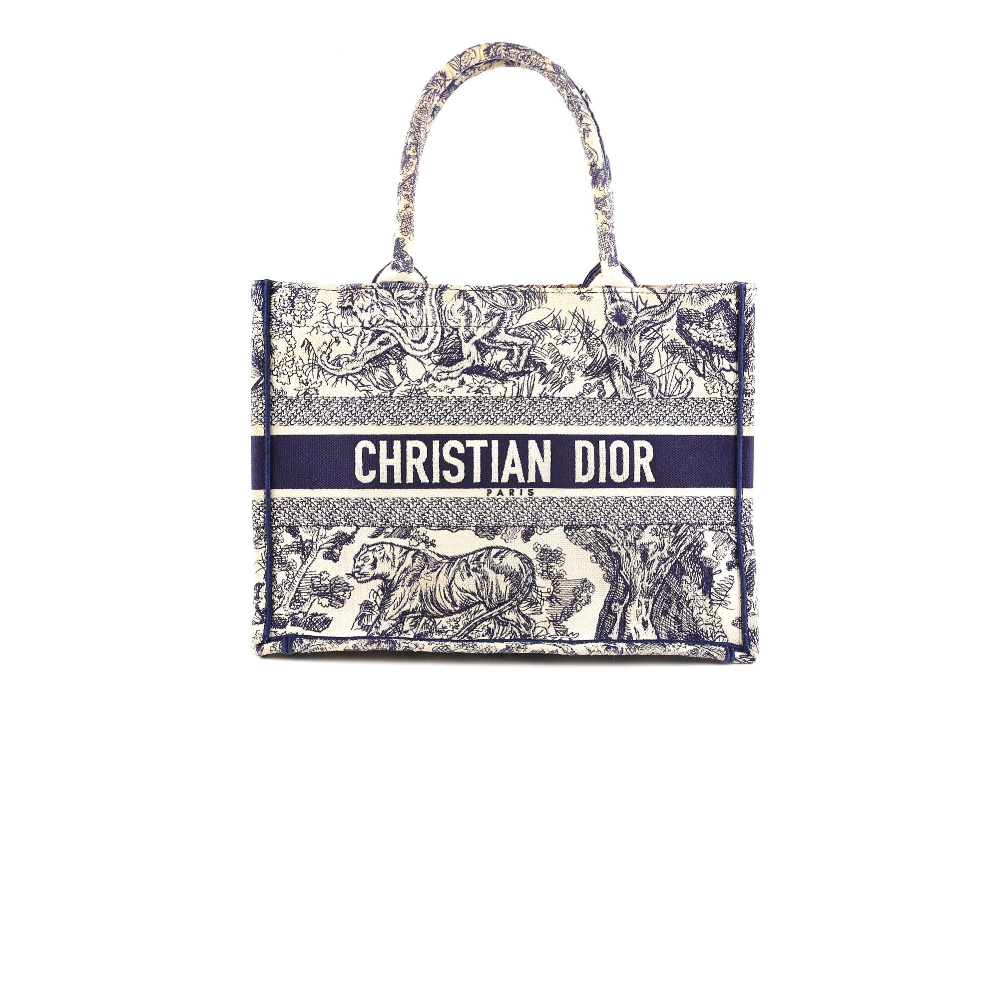 Christian Dior Large Navy Oblique Book Tote Bag - THE PURSE AFFAIR