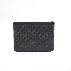 Chanel Boy Caviar Large O-Case Black