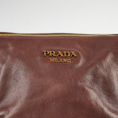 Prada Leather Brown Soft Tote Bag