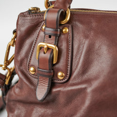 Prada Leather Brown Soft Tote Bag