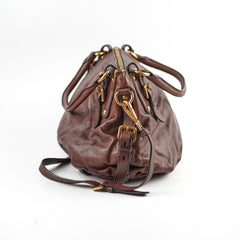 Prada Leather Brown Soft Tote Bag