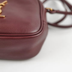 Saint Laurent Mini Lou Leather Camera Burgundy Crossbody Bag