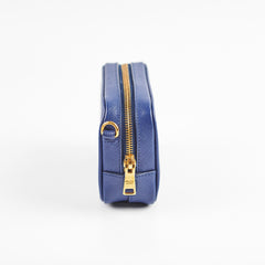 Prada Blue Mini Saffiano Leather Crossbody