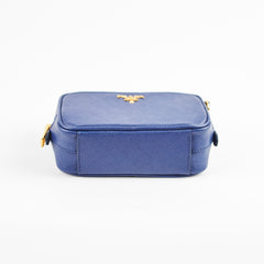 Prada Blue Mini Saffiano Leather Crossbody