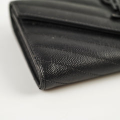 Saint Laurent Cassandre Matelasse Black Wallet