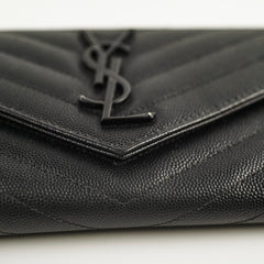 Saint Laurent Cassandre Matelasse Black Wallet