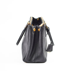 Prada Medium Galleria Black Saffiano Leather Tote